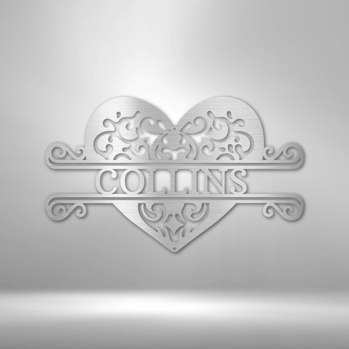 Custom Fancy Heart Name Wall Art